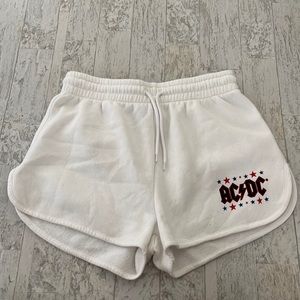 White AC/DC sweat shorts!